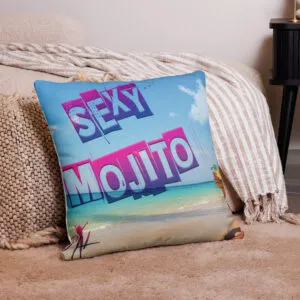 Housse de coussin Diva Lina Sexy Mojito, 22×22 pouces, vue de face